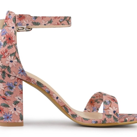 Allegra K Shoes - Allegra K Pink Floral Heels